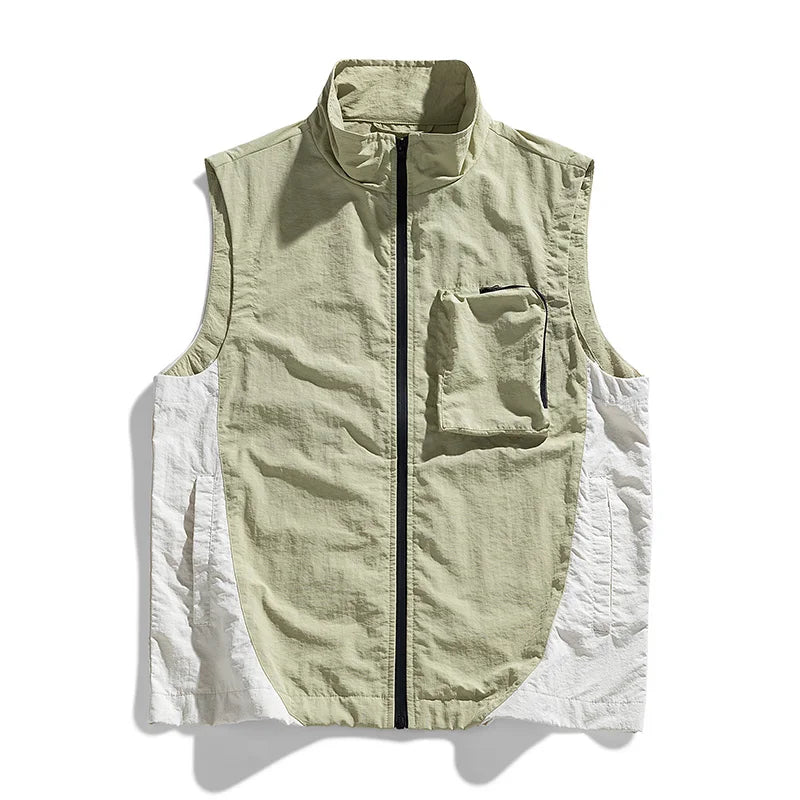Men's vest for spring and summer new outerwear for camping hiking outdoor charging fashionable trend simple and high-end vest