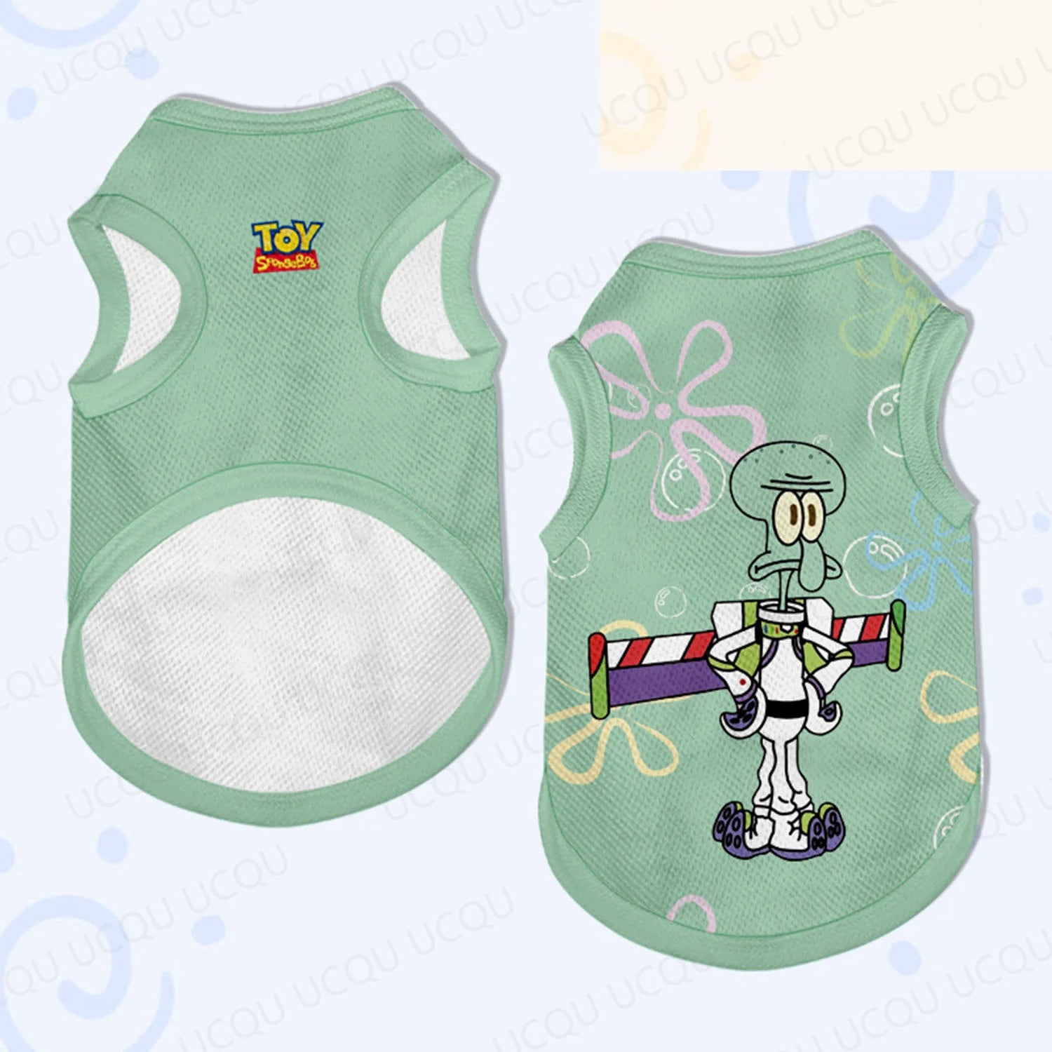 name-branded clothes SpongeBob x Toy Story Pet Vest – Cartoon Co-Branded Dog & Cat Clothes, Breathable Sleeveless Outfit, Oversized for All Sizes