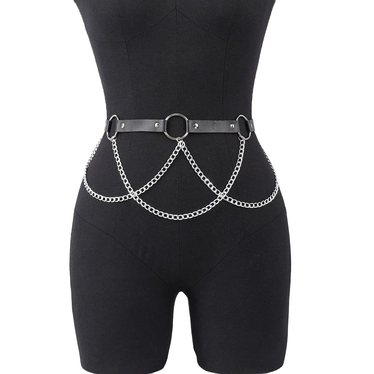 Women Fashion Belly Belt Chain Street Style Belt With Chain Gothic harness chain bustier Harness Waist Belt Clothing Accessories
