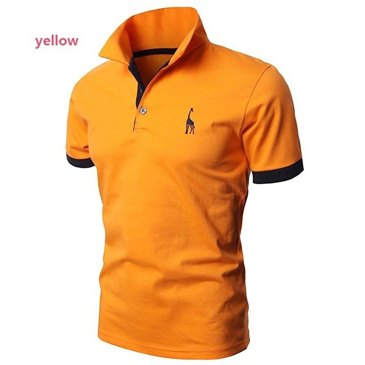 Fashion Cartoon Embroidery Polo Shirts for Men Casual Solid Color Slim Fit Mens Polos New Summer Fashion Brand Men Clothing