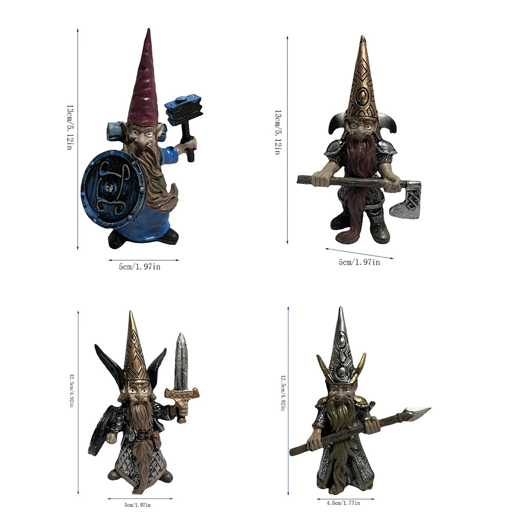 Medieval Guards Garden Gnome Statues Outdoor Decor for Garden Clearance Army Warrior Resin Statues for Yard