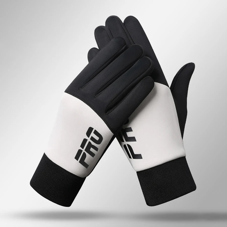 Winter Warm Gloves for Men with Thick Velvet, Windproof and Waterproof, Touchable Screen, Sports Running, Driving, Outdoor Cycli