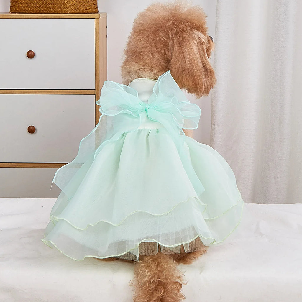 Pet Dresses Pet Clothes Dog Wedding Dress Prom Party Princess Dresses for Small Dogs Luxury Dog Clothes Puppy Cat Costume White Pet Supplies