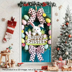 Spring Easter Theme Charming Rabbit On The Toilet Grass Flower Eggs Door Banner Cover Backdrop Easter Festival Party Porch Decor