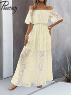 Women's Dresses 2025 Summer White Dress Women Cover-Ups Outfits Boho Hippie Chic Long Maxi Dresses Female Clothes Robe Vestidos