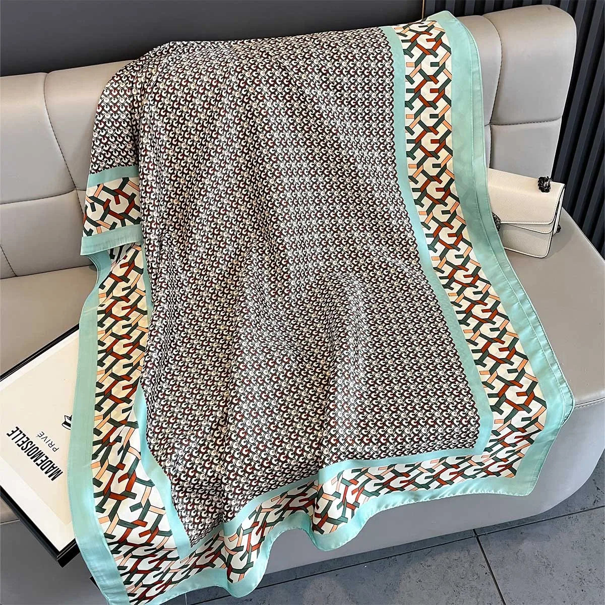 New Women Scarves Spring Summer Autumn Luxury Print Thin Light Satin Scarf Fashion Wrap Shawls 55 Colors Elegant Bandana Poncho