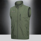 Men's Vest Thin Tooling Loose Quick Drying Outdoor Sports Multi Pocket Stand Collar Camping Fishing Vest Summer жилетка мужская