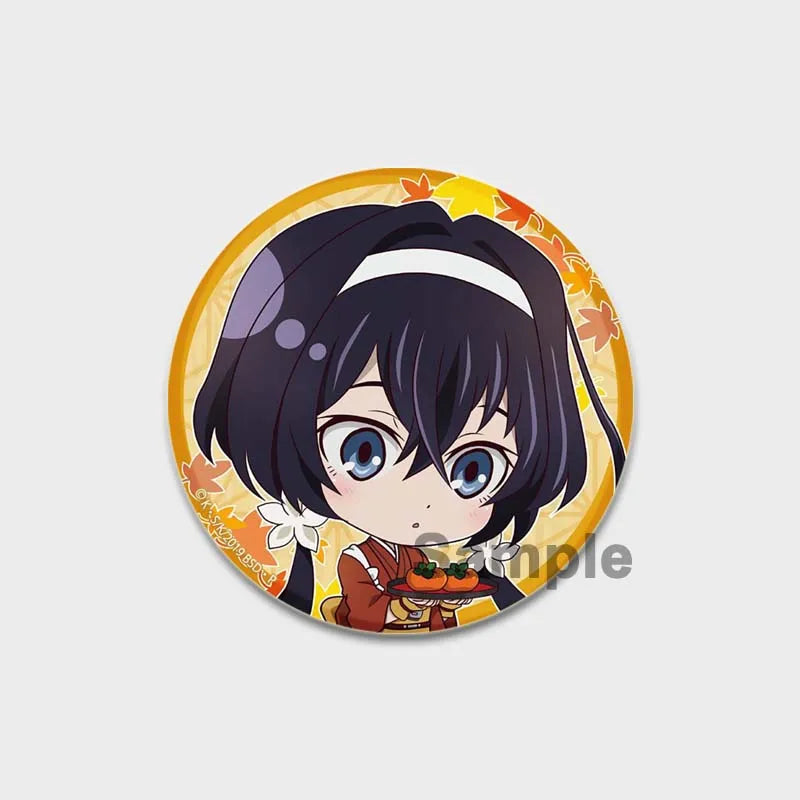 Anime Brooches Dazai Osamu Nakahara Chuya Lapel Pins Cartoon Cosplay Badges Backpack Souvenir Jewelry Gifts