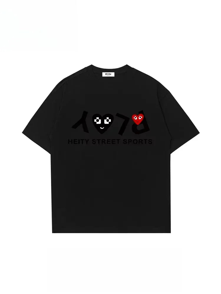 Short-sleeved T-shirts for men are a trendy summer fashion choice, featuring loose and casual prints from trendy brands