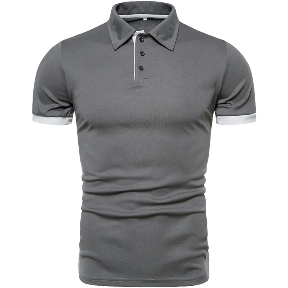 2025 New Mens Polo Shirts Solid Color Short Sleeve Men Polo Shirt Leisure Lapel Man Polo Shirt For Male Tops Shirts