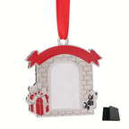 Personalised picture Christmas pendant sublimation DIY gift, classic hanging ornament with red ribbon, personalised gift.