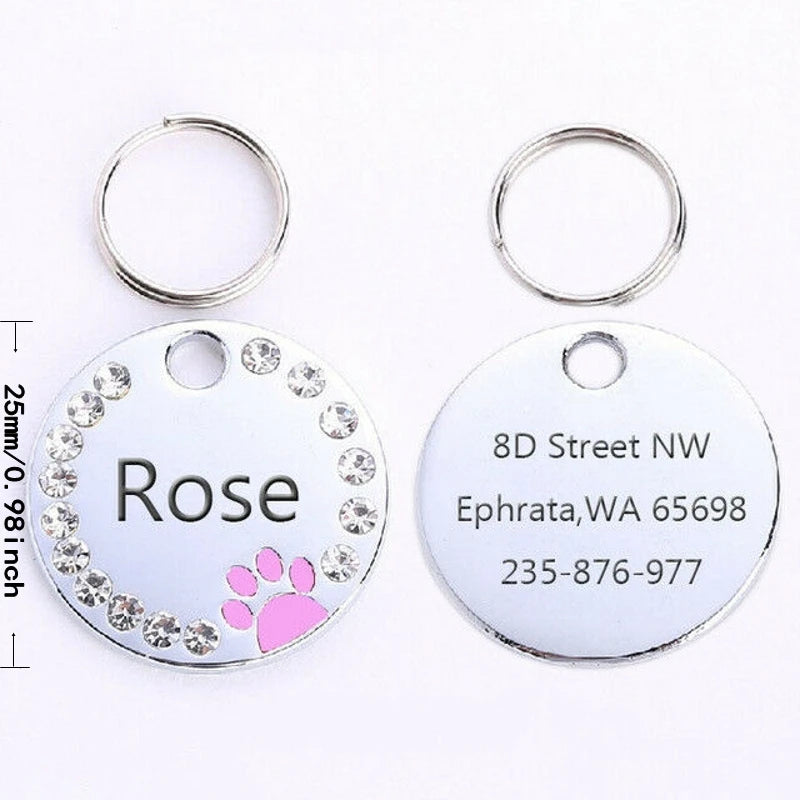 Personalized Custom ID Tag Pet Address Tags For Dogs Cats Engraved Collar Pendant Name Dog Tag Dogs Accessories Cats Items Custom Tags