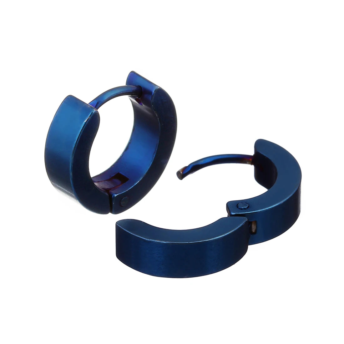 1Pair 14mm Colorful Stainless Steel Round Stud Popular Earring Hoops For Women Simple Metal Circle Small Earrings Jewelry Supply