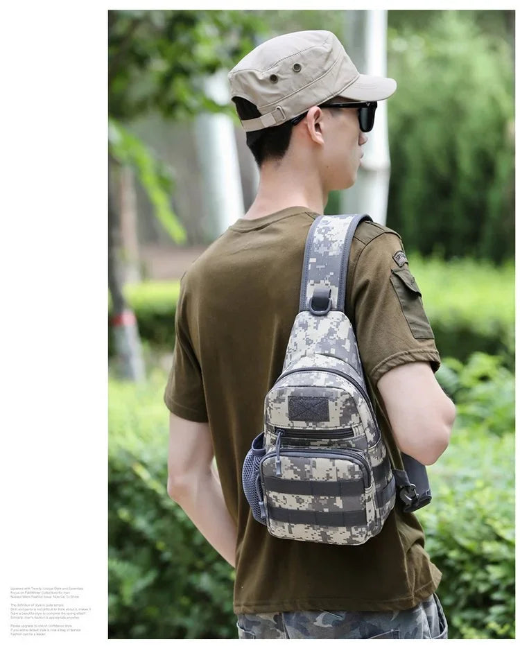 Crossbody bag, men's tactical Single shoulder chest bags, daily bag, travel sports, off-road running, hiking Мужская сумка bolsa