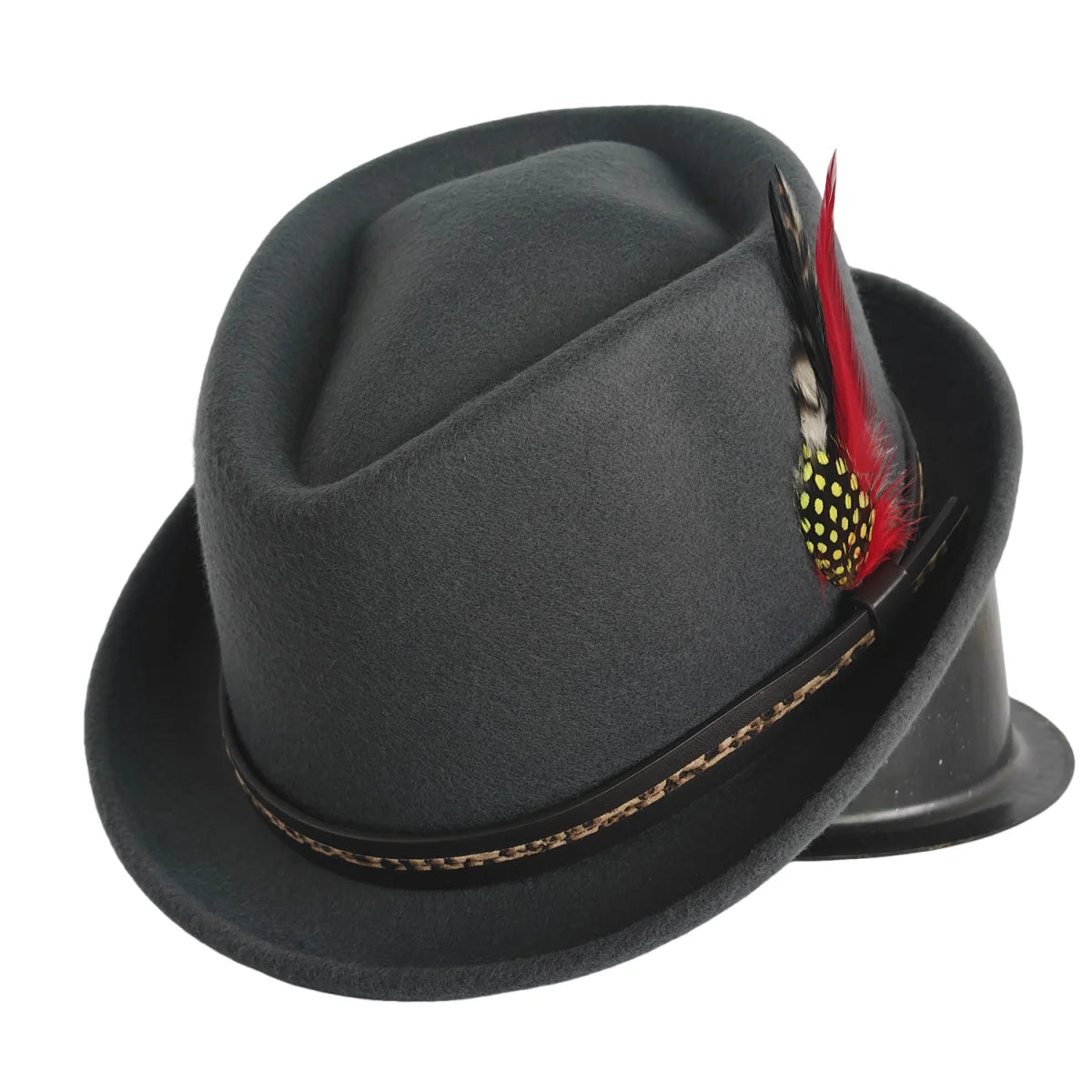 Trendy Fedora Hat for Women Men Solid Color Fedoras Jazz Cap Outdoor Casual Panama Cowboy Hats Feather Accessories