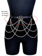 Women Fashion Belt Chain Street Style Belt With Chain Gothic harness chain bustier Harness Waist Belt Clothing Accessorie