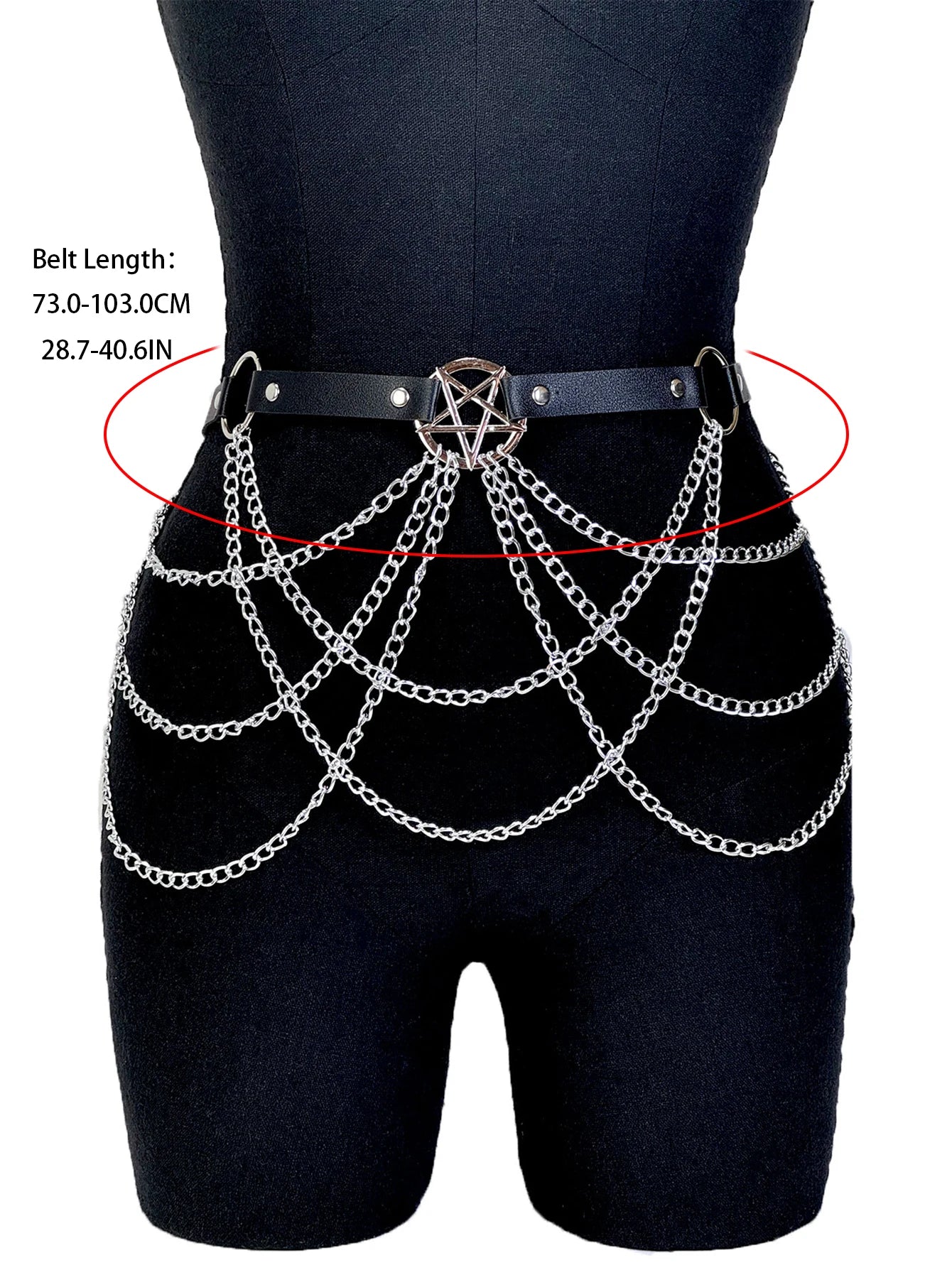 Women Fashion Belt Chain Street Style Belt With Chain Gothic harness chain bustier Harness Waist Belt Clothing Accessorie