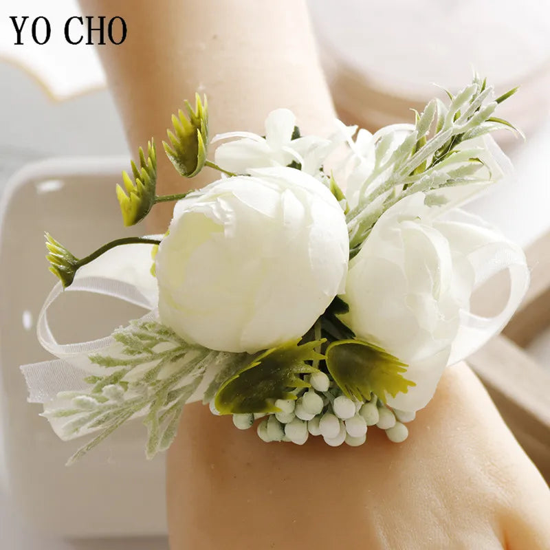 White Brooches Man Suit Shirt Collar Lapel Pin Brooch Pins Wedding Party Accessories Bridesmaid Bracelet Flowers Corsages Flower