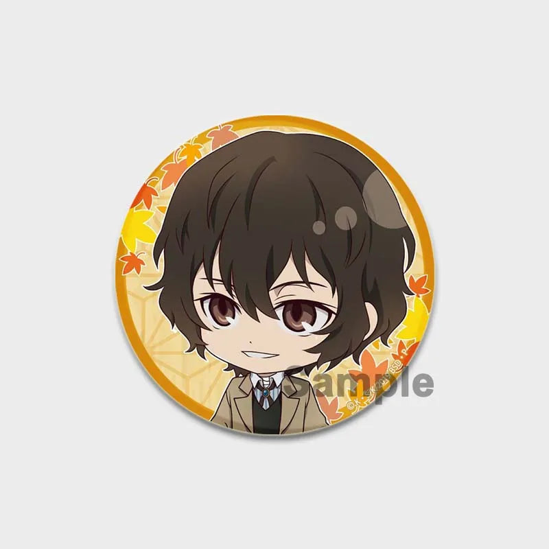 Anime Brooches Dazai Osamu Nakahara Chuya Lapel Pins Cartoon Cosplay Badges Backpack Souvenir Jewelry Gifts