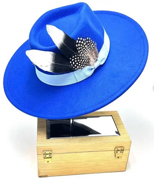 Fedoras 9.5cm Hat Bow Ribbon Feather Accessories Autumn and Winter Men's and Women's Hats Fashion Wide brimmed hats for women