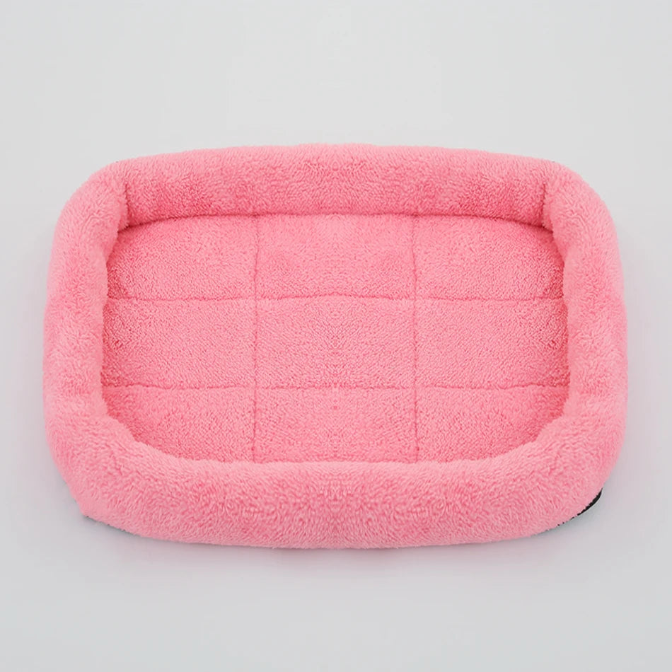 Pet Bed Soft Plush Square Kennel Cat Large Medium Small Dogs Bed Cushion Pet Accessories Cat Dog Sleep Pad House