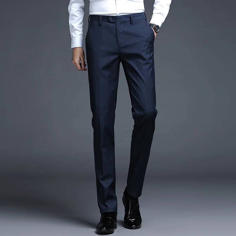 Top Grade New Brand Fashion Straight Suit Pant Office Trousers For Men Dress Pants Relax Fit Business Trousers Men's Clothing