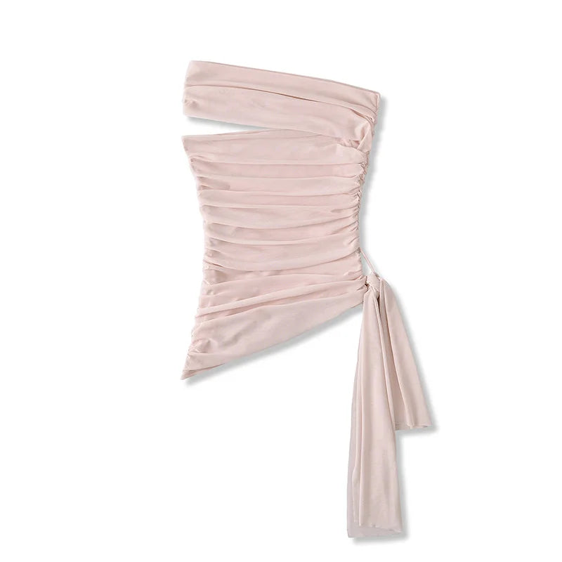 Summer Tops Sexy Crop Tops For Woman 2025 Summer Tanks & Camis Black Halter Top Mesh Top Pink Ruched Tank Top Side Tie Tube Top