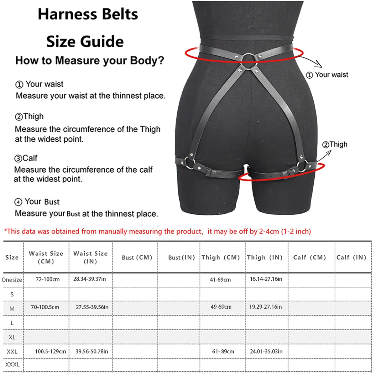 Women Fashion Belt Street Style for Women Cool Punk Rock Pu Leather Belt With Leg Jeans Decorative Belt Goth Clothing Accessorie