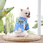 Pet Summer T-Shirts Hawaii Style Floral Pet Dog Shirt Breathable Cool Clothes Beach Seaside Puppy Sweatshirt for Small Puppy