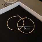 4CM 5CM 6CM Big Hoop Earring for Women Hiphop Rock Temperament Simple Circle Round Ear Jewelry Brincos Ornamentos Orejeras