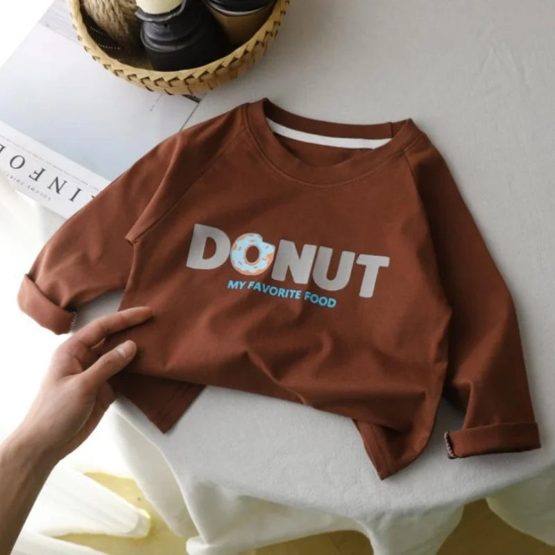 Children T-shirt  Autumn T-shirt for Kids Long Sleeve Girls Tops Boys Tees 1-10years School Baby Blouse Toddler Outerwear