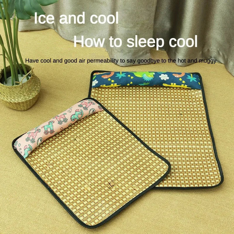 Pet Bed Sleeping Mat Dog Beds Rattan Woven Cat Mat Bed Summer Pet Cooling Mat for Small Dog Cats Puppy Beds Cushion Chihuahua