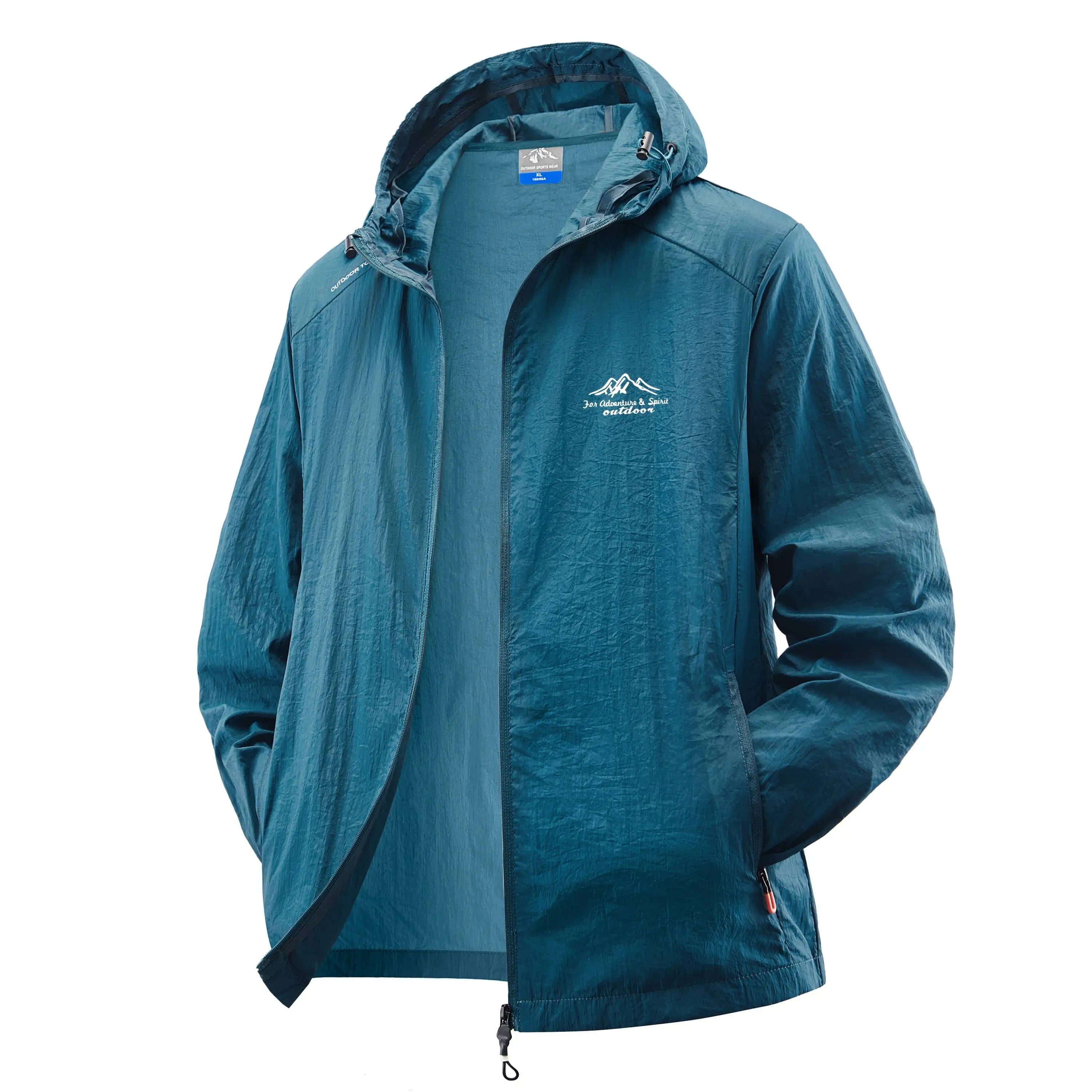 Summer Men's Sun Protection Clothing Lightweight Breathable Ice Silk Hooded Quick Dry Jacket Outdoor Anti-ultraviolet Skin Coat