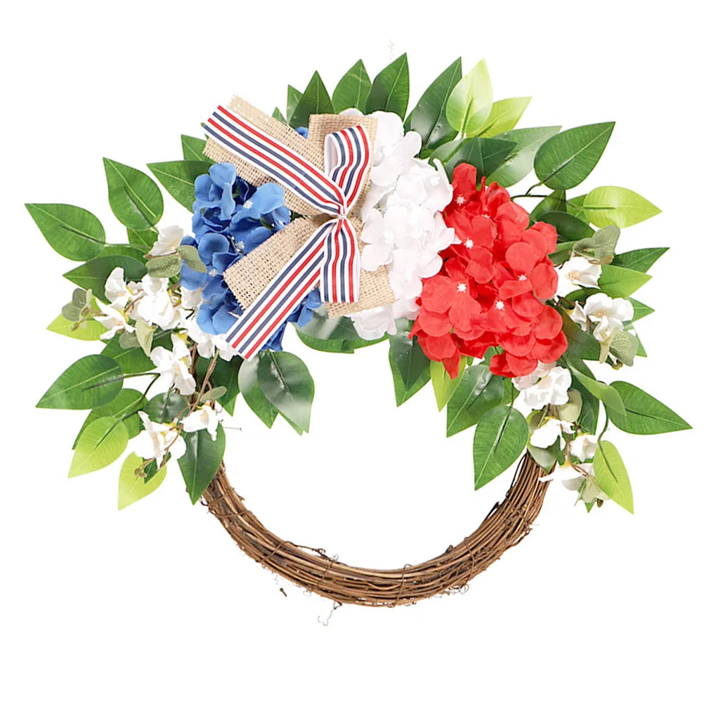 Patriotic Independence Day 4Th Of July Decoration Artificial Flower Pendant Front Door Hanging For Holiday Party Home Decoration