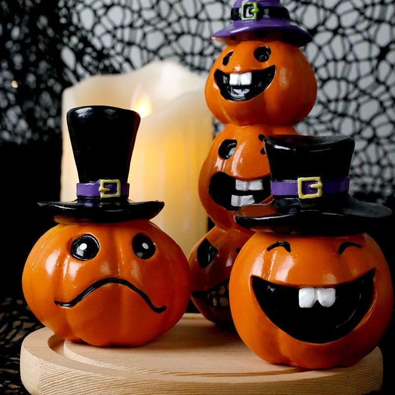 2025 Halloween Festival Decorations INS Funny Terrifying Pumpkin Party Ornament Halloween Home Decor Desktop Ornament for Gifts