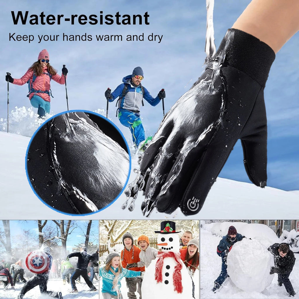 Winter Gloves for Men Women - Waterproof Thermal Glove for Cold Weather,for Running Cycling with Touchscreen Finger