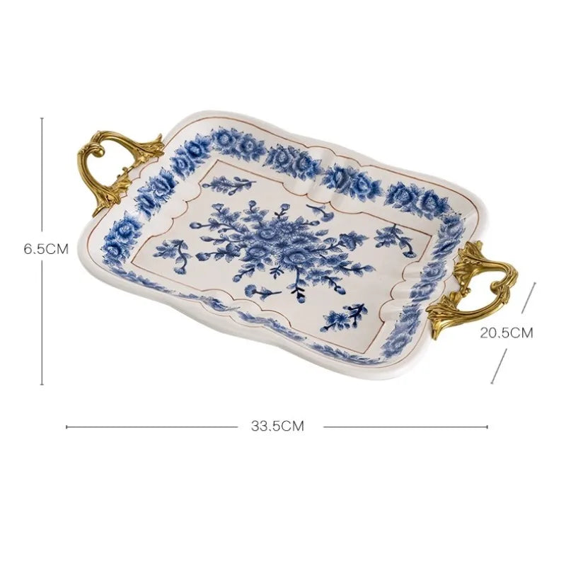 Kitchen Unique Plate Organizer Modern Design Aesthetic Plates Art Fashionable Bandeja Decorativa Centro De Mesa Home Accessories