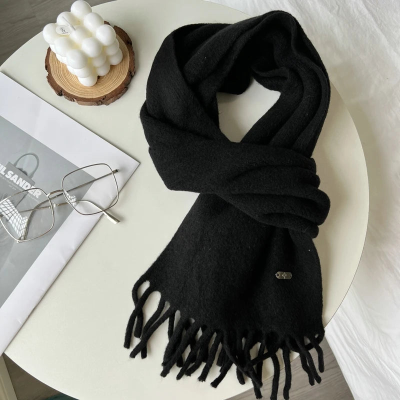 Women New Scarf Autumn Winter Pure Color Scarve Femme Knitted Fashion Shawl Unisex For Women