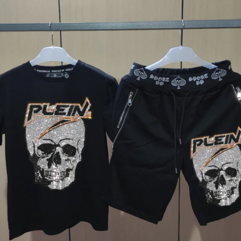 Mens Joggers Sets  Clothing Fashion designer  Tracksuit Men Short Sleeve Suit Men Casual