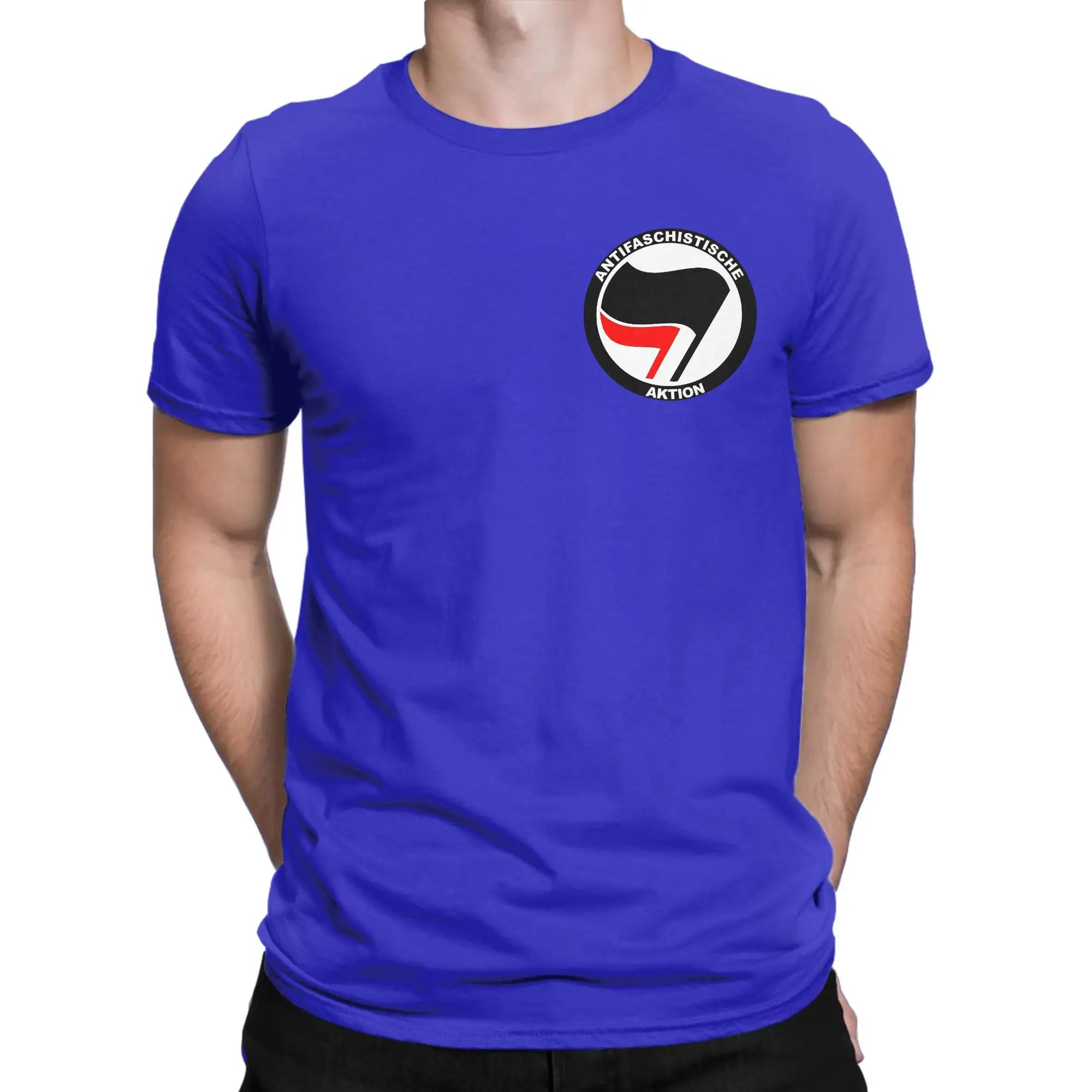 Man T-Shirt Anti Fascist Logo T Shirts Trendy Cool  Summer Tees Y2K Funny Custom DIY Cotton Tops Birthday Present