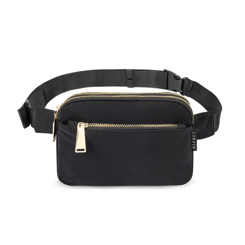 Fanny Pack Women's Waist Bag Fashion Belt Bags Women Waist Pack Dual Zipper Waterproof Crossbody Bag Ladies Bum Hip Bag