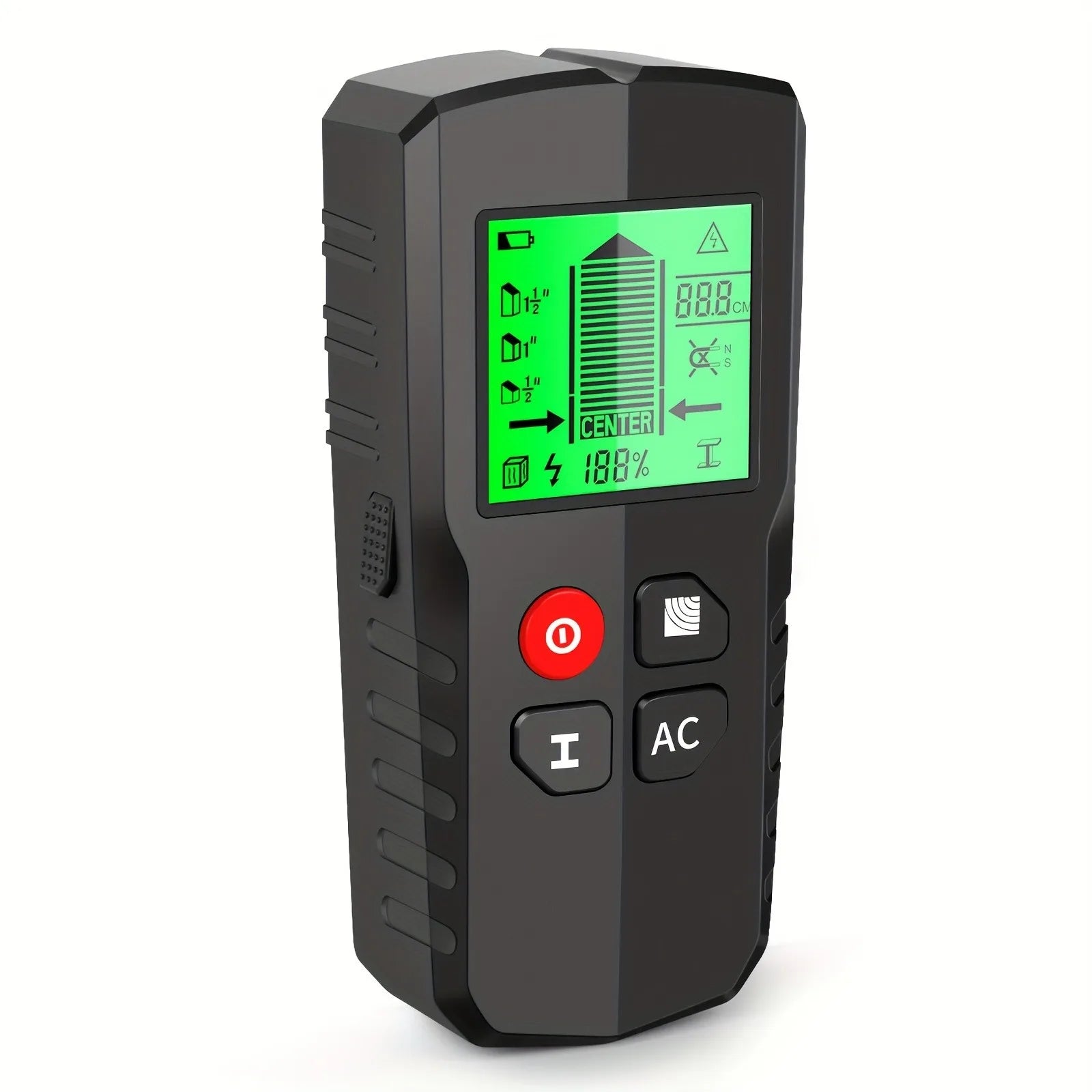 1pc Stud Finder Wall Scanner, 5 In 1 Stud Detector With Intelligent Microprocessor Chip And HD LCD Display, Stud Sensor Beam Fin