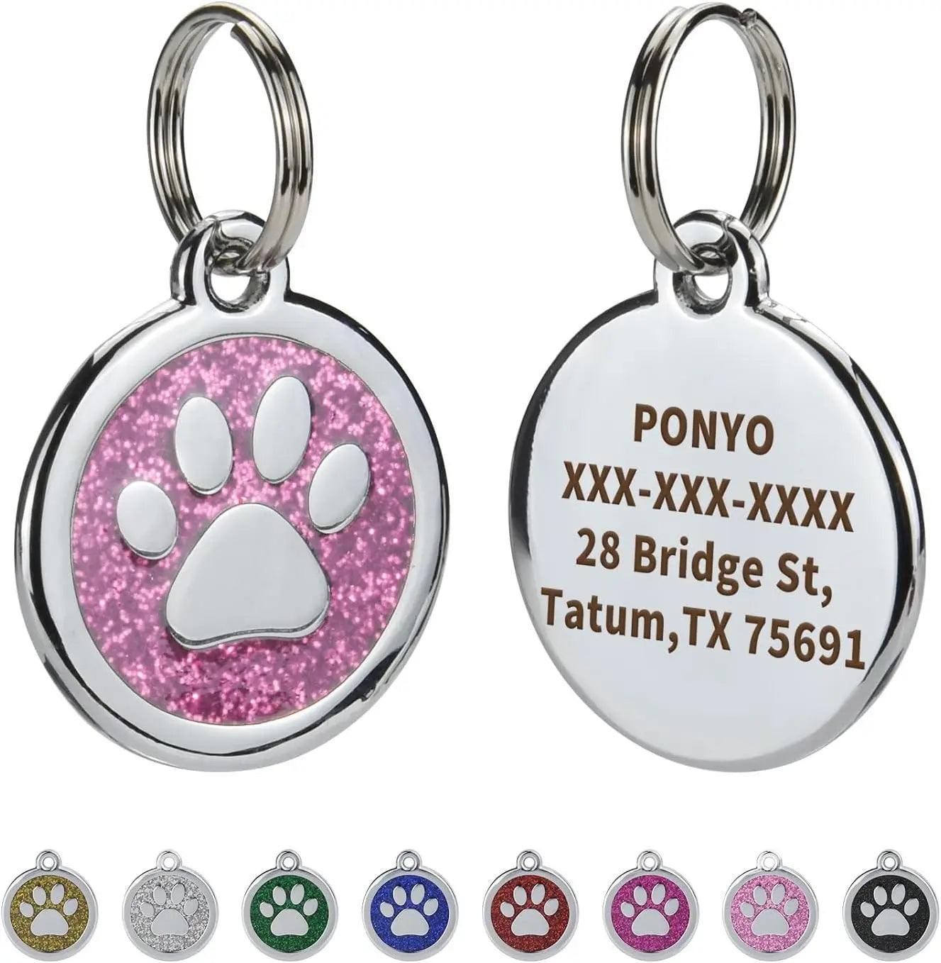 Pet ID Tags Free Engraving Pet Anti-lost Collar Pendant Personalized Puppy Name Tag Cat Paw Decoration Customized Product Custom Tags