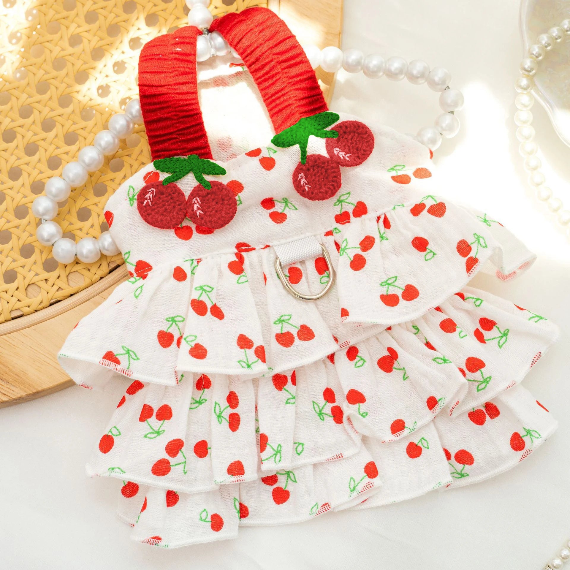 Pet Dress Pet Dresses for Dogs & Cats - Layered Cake Style Printed Clothes, Small Medium Breed Apparel, Adorable Summer Outfit