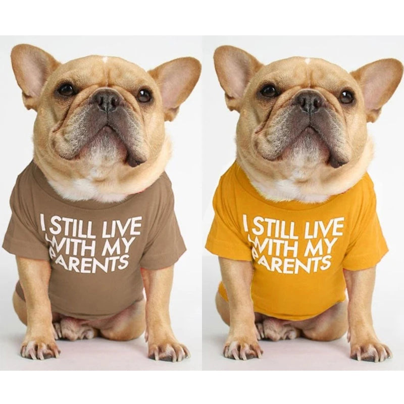 Letter Printed Dog T Shirts for Small Medium Dogs, Cotton Breathable Pet Apparel Puppy Dog Shirt Spring Summer Dog Clothes