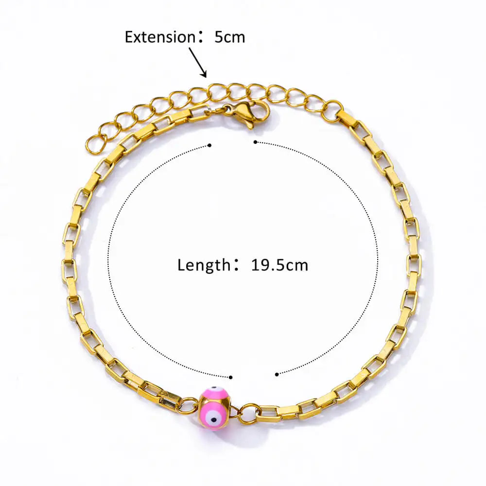 Anklets For Women Stainless Steel Anklets Stone Beade Anklet Boho Leg Bracelets Jewelry Summer Beach Accessories