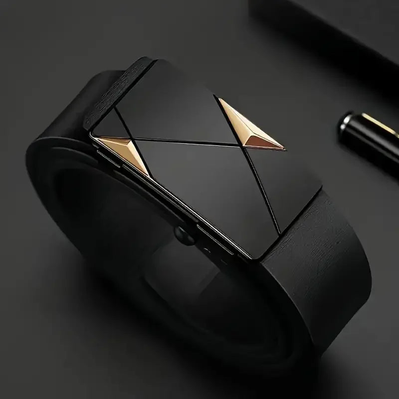 Stylish Men's PU Leather Belt - Fashion Belts for Daily Life, Leisure, Party, Festival, Work, and Business Automatic Buckle