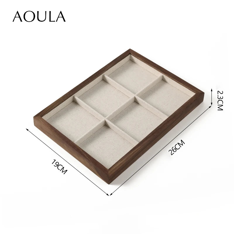 Stackable Ring Earring Jewelry Storage Multi Use Tray Bracelet Necklace Display Stand Holder Wooden Counter Top Drawer Organizer