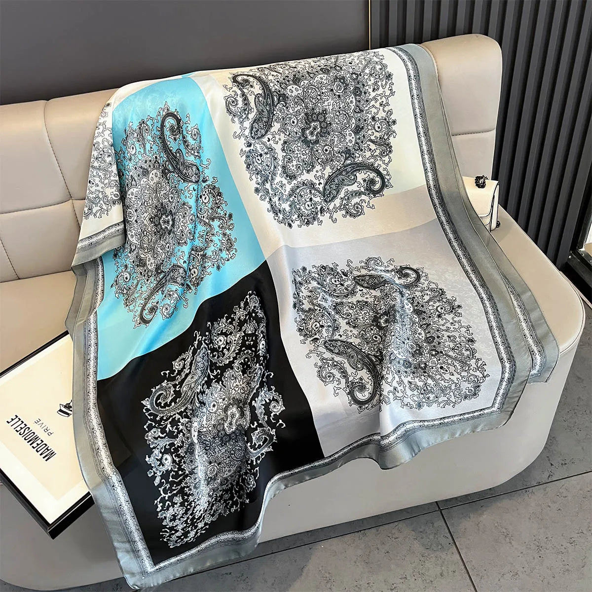 New Women Scarves Spring Summer Autumn Luxury Print Thin Light Satin Scarf Fashion Wrap Shawls 55 Colors Elegant Bandana Poncho