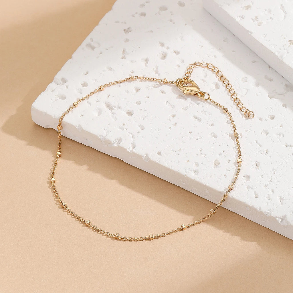 Kinitial Stainless Steel Anklets For Women Girls Summer Beach Barefoot Accessories Birthday Party Gift